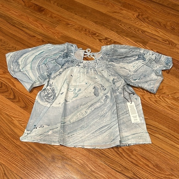 St Roche Honeycomb Top Boho Blue marvel shirt women’s size 10 new w tags - Picture 1 of 7